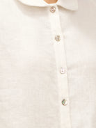 100% Linen Peter Pan Collar 3/4 Sleeve Shirt ASTRID - TOPS-Linen Button Down Shirts
