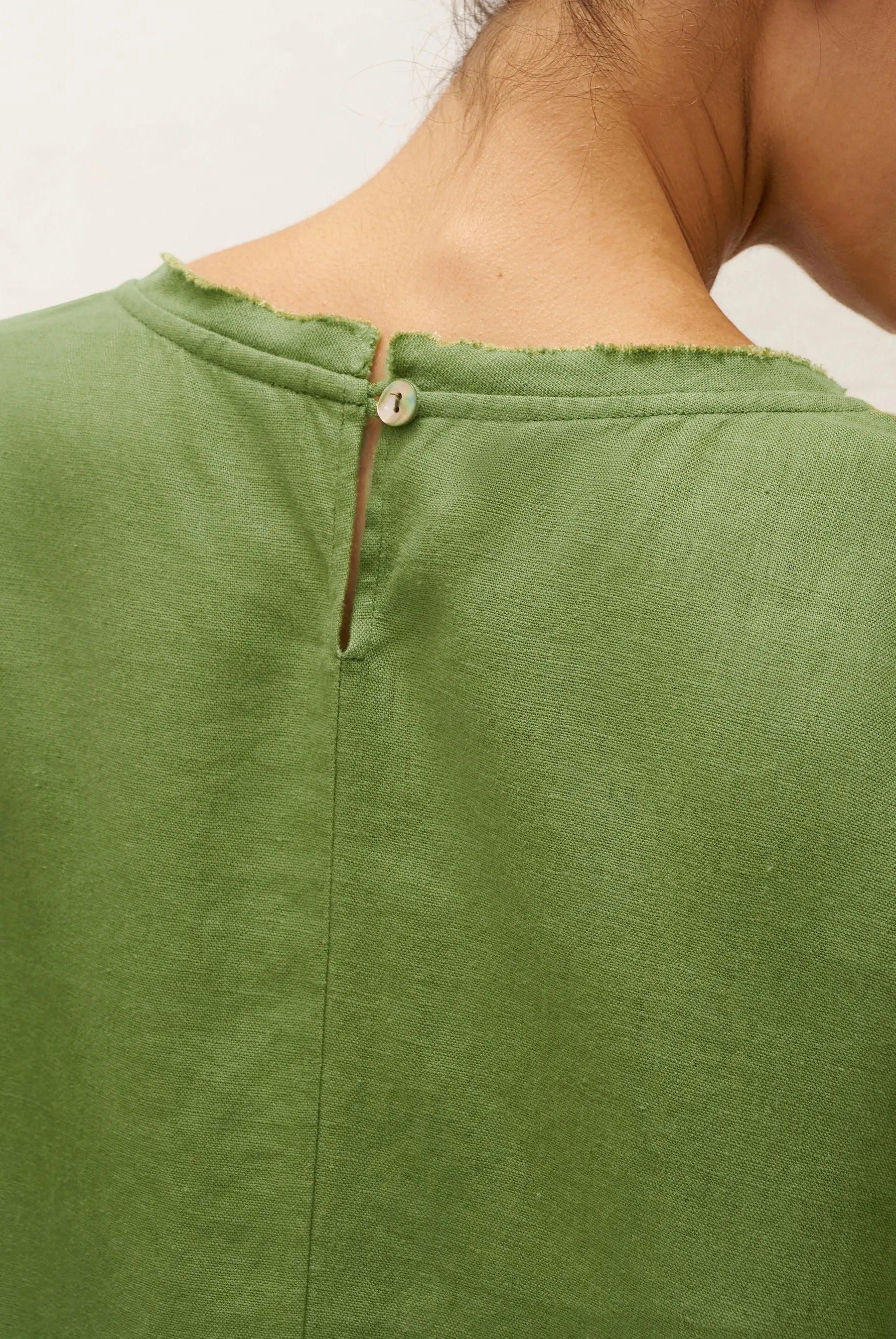 100% Linen Oversized O-Line Belted Midi Dress LORETTA—Multi-Way Wear - DRESSES-Linen