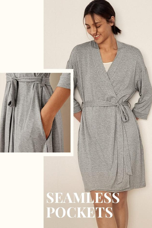 Bamboo Kimono Robe EVE - LOUNGEWEAR-Bamboo PJS