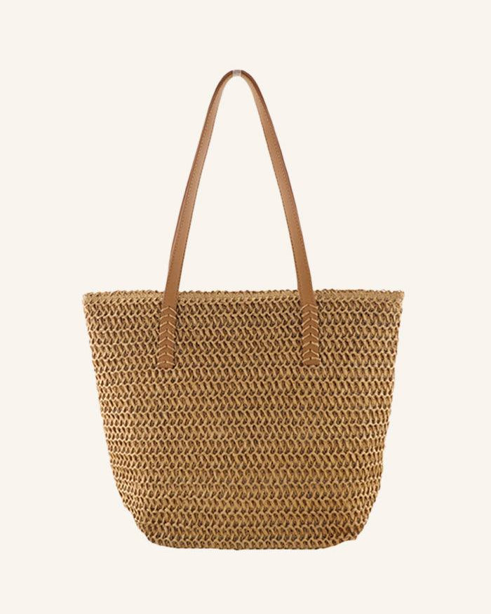 Woven Tapered Tote - Brown / One-Size - ACCESSORIES-Bag