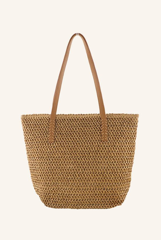 Woven Tapered Tote - Brown / One-Size - ACCESSORIES-Bag