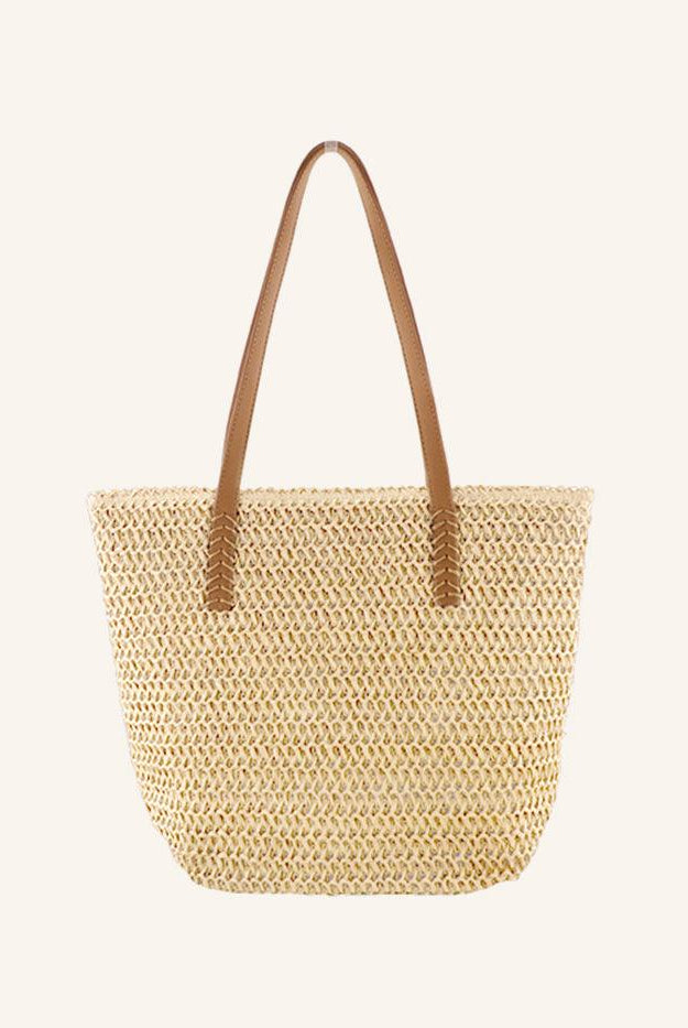 Woven Tapered Tote - Beige / One-Size - ACCESSORIES-Bag