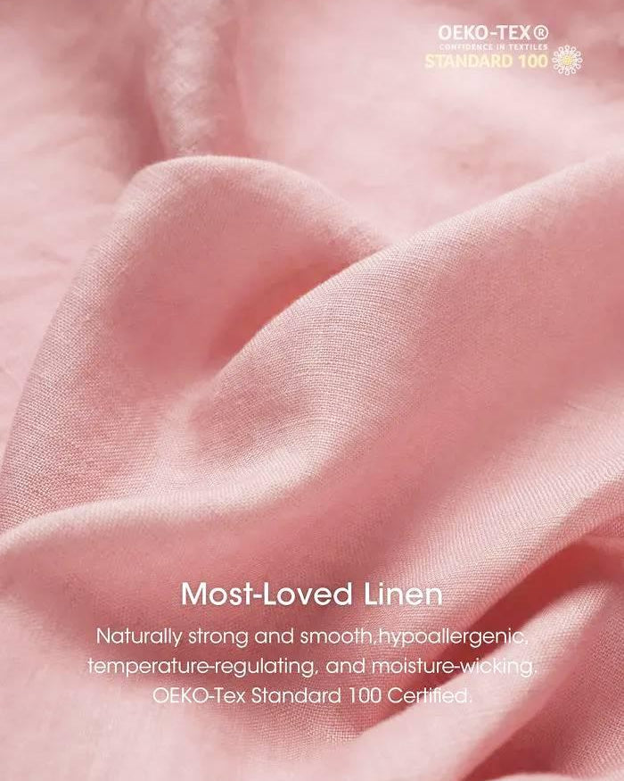 100% Linen Loose Fit Button Waist Gathered Maxi Dress LUNA - DRESSES-Linen