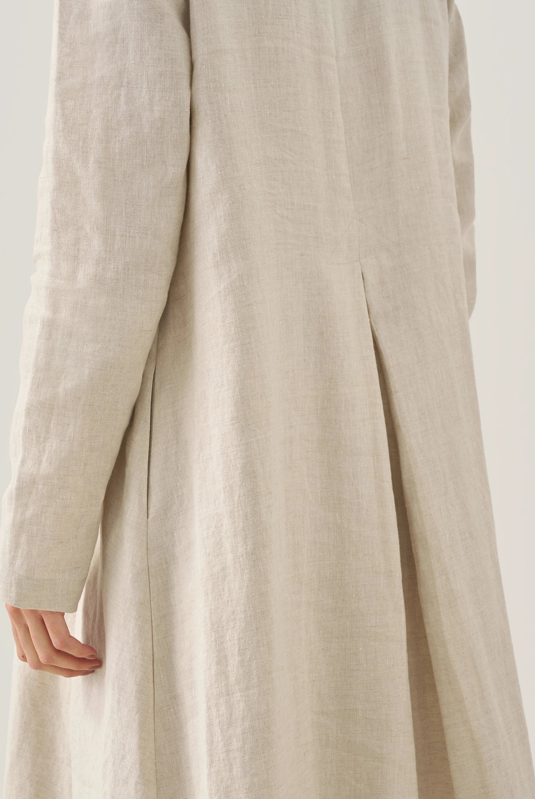 100% Linen Hooded Pullover Maxi Dress - DRESSES-Linen