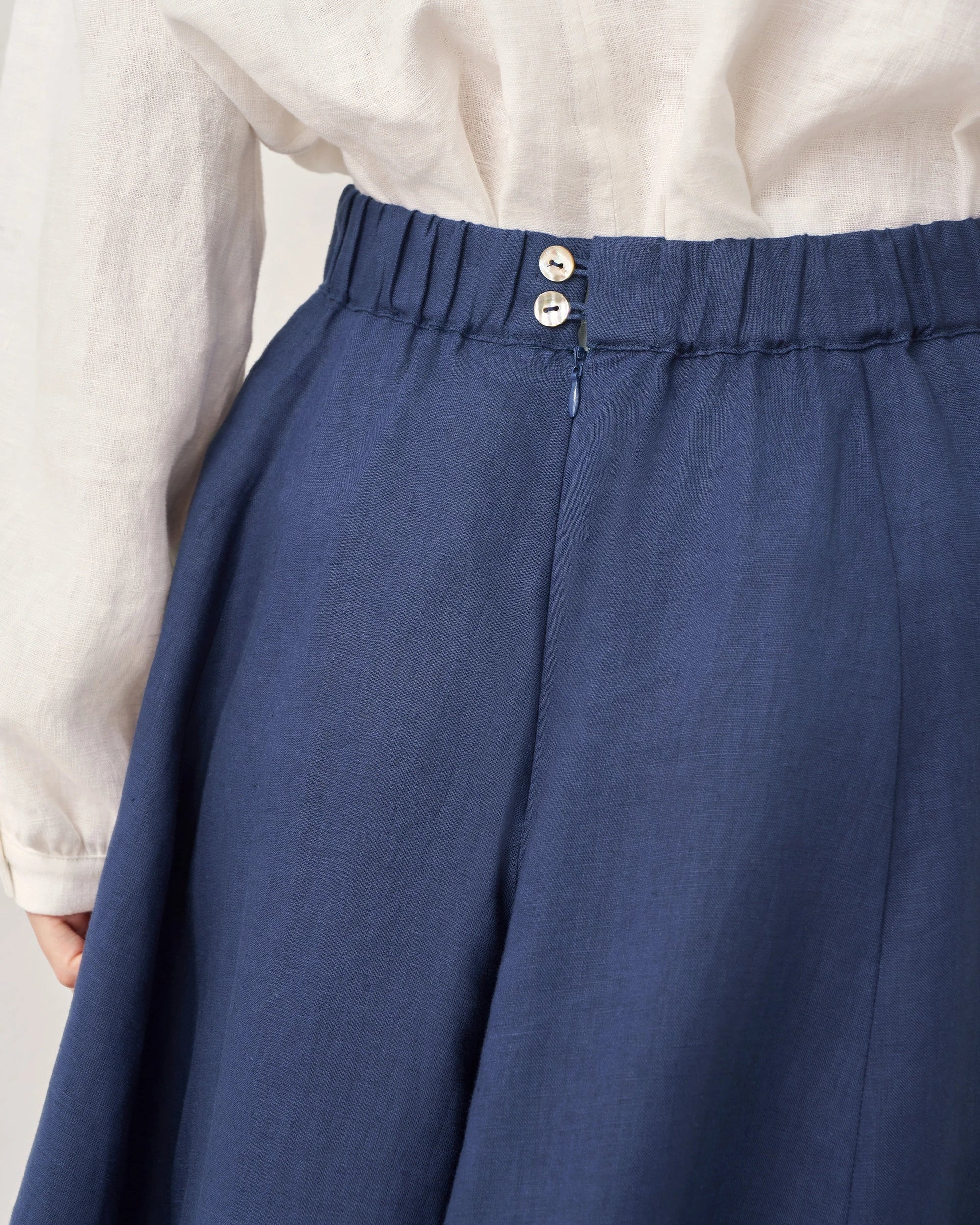 100% Linen A-Line Skirt JEMMA - BOTTOMS-Linen Skirts