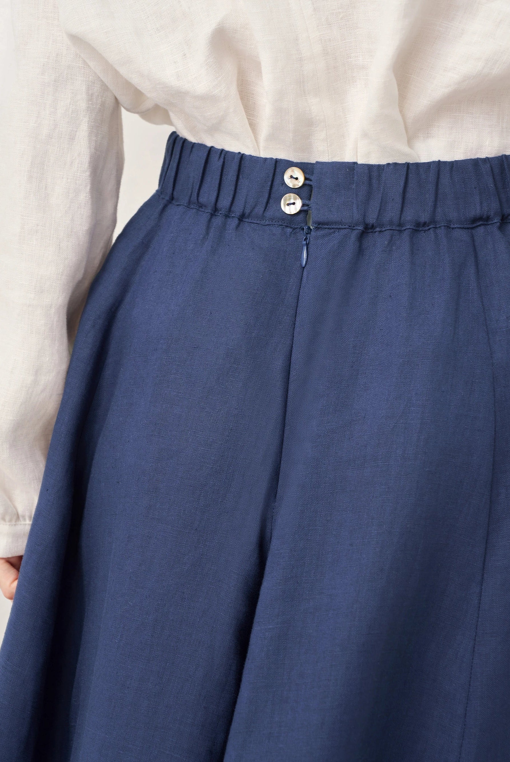 100% Linen A-Line Skirt JEMMA - BOTTOMS-Linen Skirts