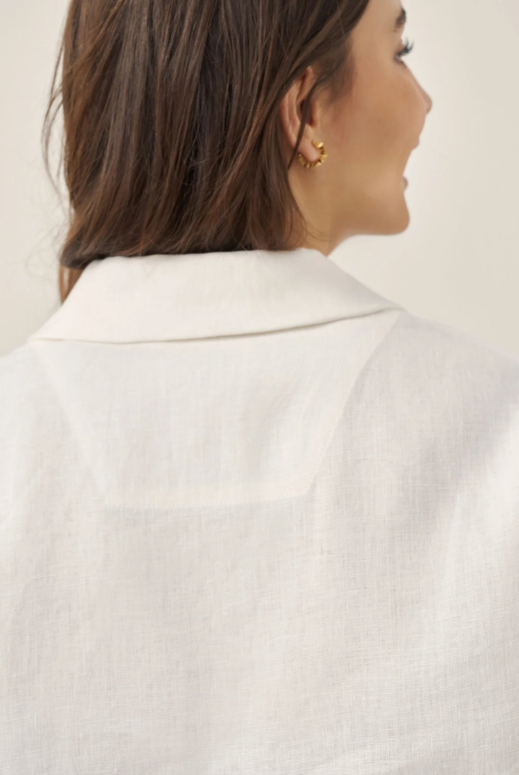 100% Linen Button-Up Short Sleeve Shirt - TOPS-Linen Button Down Shirts