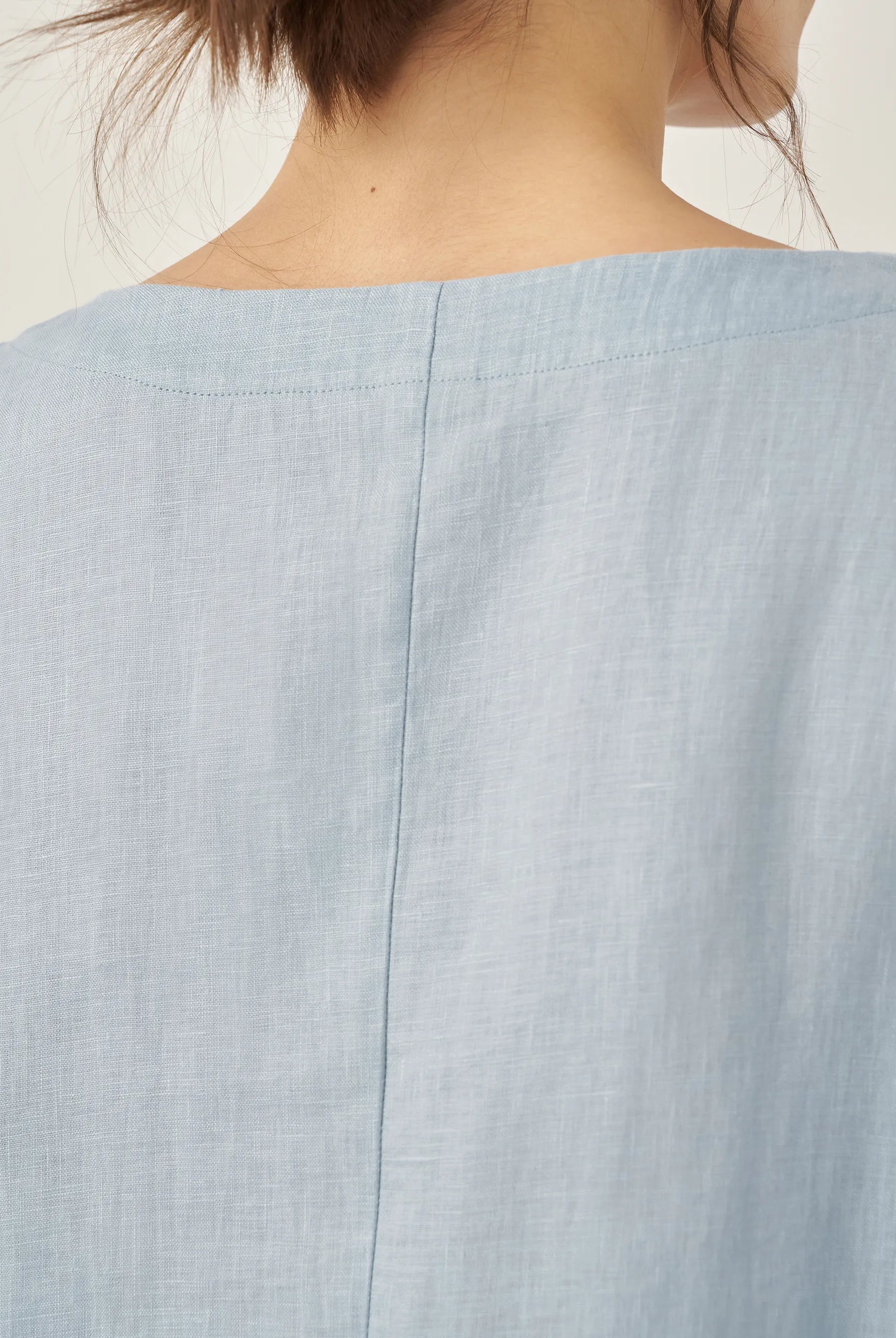 AURORA 100% Linen Boatneck 3/4 Length Sleeve Top - TOPS-Linen Blouses