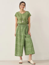 100% Linen Polka Dot Round Neck Top LISSA - TOPS-Linen Blouses