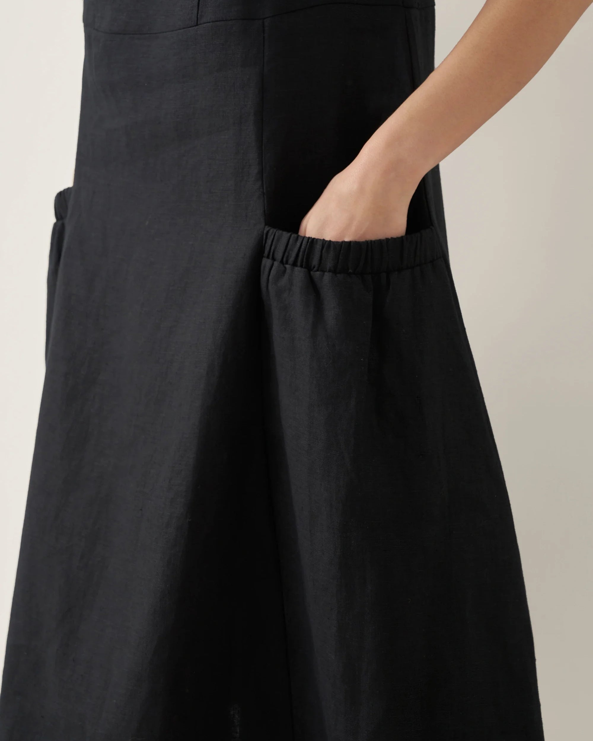 100% Linen Swing Beach Tank Dress GIANA - DRESSES-Linen Midi