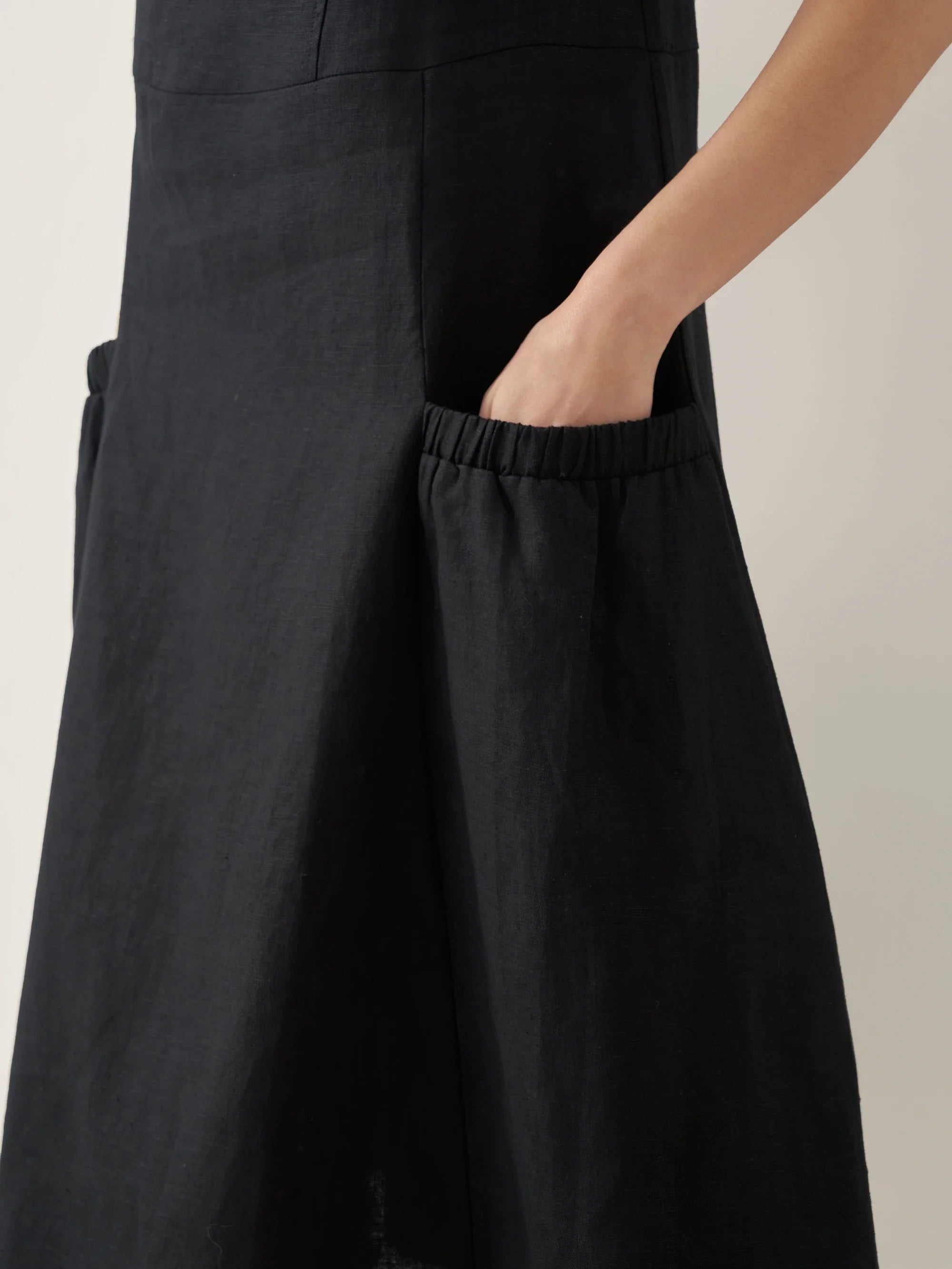 100% Linen Swing Beach Tank Dress GIANA - DRESSES-Linen Midi