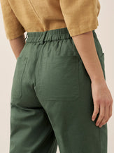 Linen Simple Button Fly Trousers HEIDI by LINTICO for women