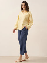 Linen Oversized Fit Pocket Shirt ELOWEN by LINTICO for women
