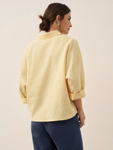 Linen Oversized Fit Pocket Shirt ELOWEN by LINTICO for women