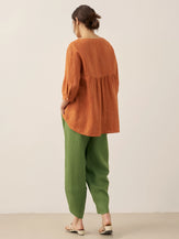 LINTICO women's linen outfit with trousers and top