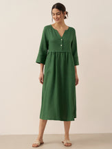 LINTICO women's linen outfit with maxi dress and midi dress
