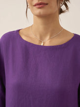 100% Linen A-Line Midi Dress VALENCIA by LINTICO for women