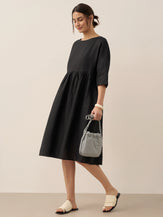 100% Linen A-Line Midi Dress VALENCIA by LINTICO for women