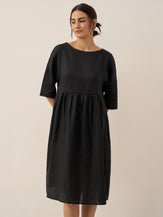 100% Linen A-Line Midi Dress VALENCIA by LINTICO for women