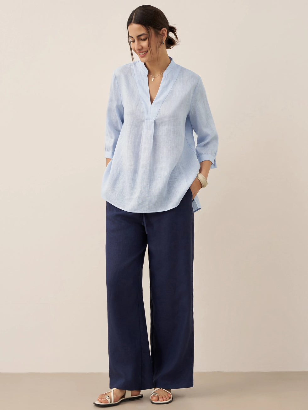 100% Linen Dress Shirt JOANNA by LINTICO for women