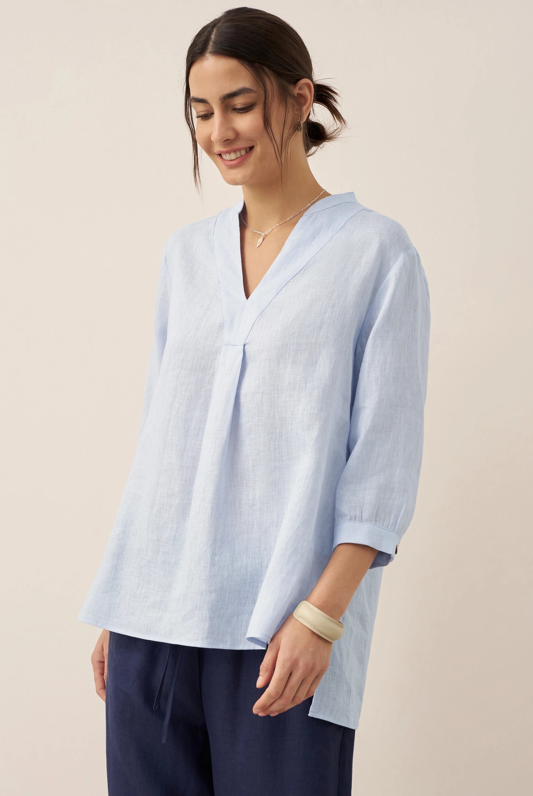 100% Linen Dress Shirt JOANNA by LINTICO for women