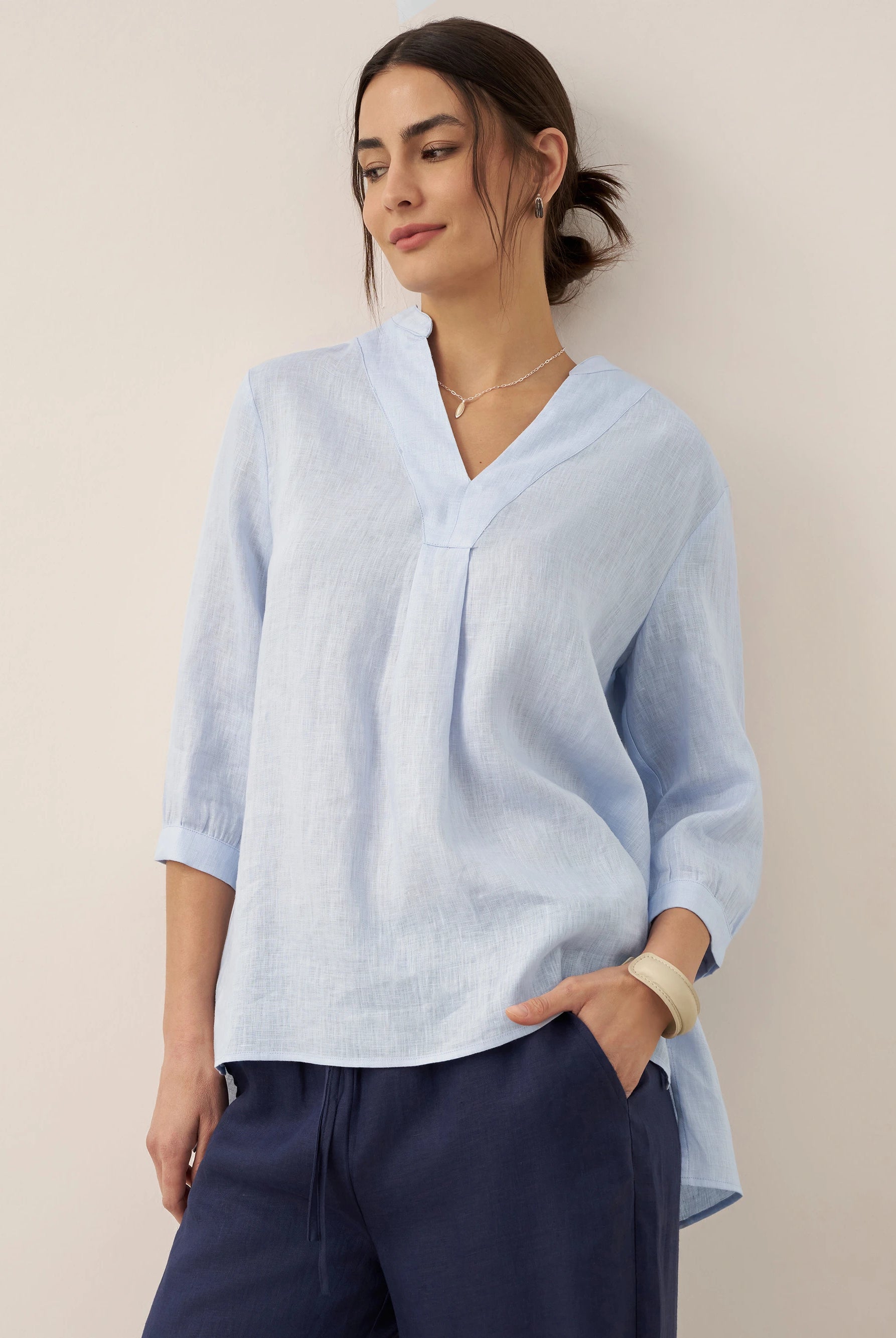 100% Linen Dress Shirt JOANNA by LINTICO for women