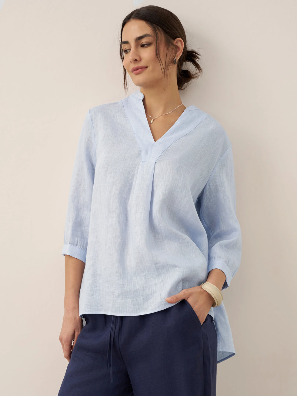 100% Linen Dress Shirt JOANNA by LINTICO for women