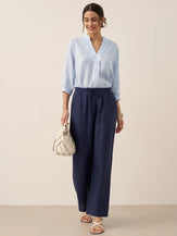 100% Linen Classic Pants LYON by LINTICO for women