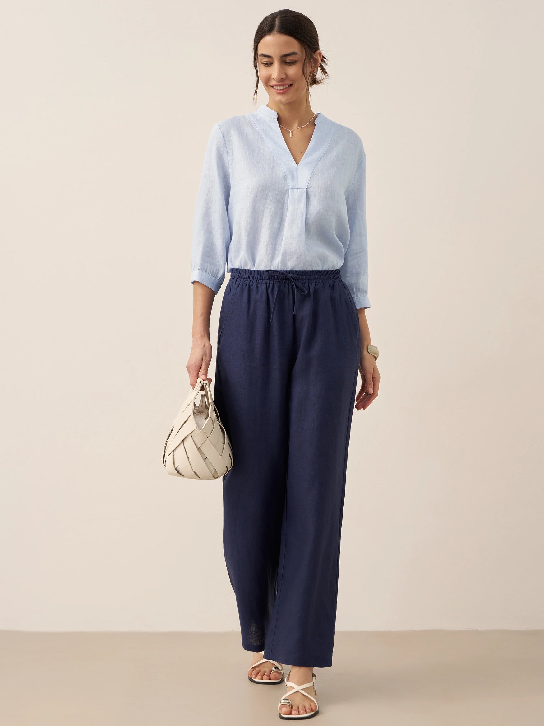 100% Linen Classic Pants LYON by LINTICO for women