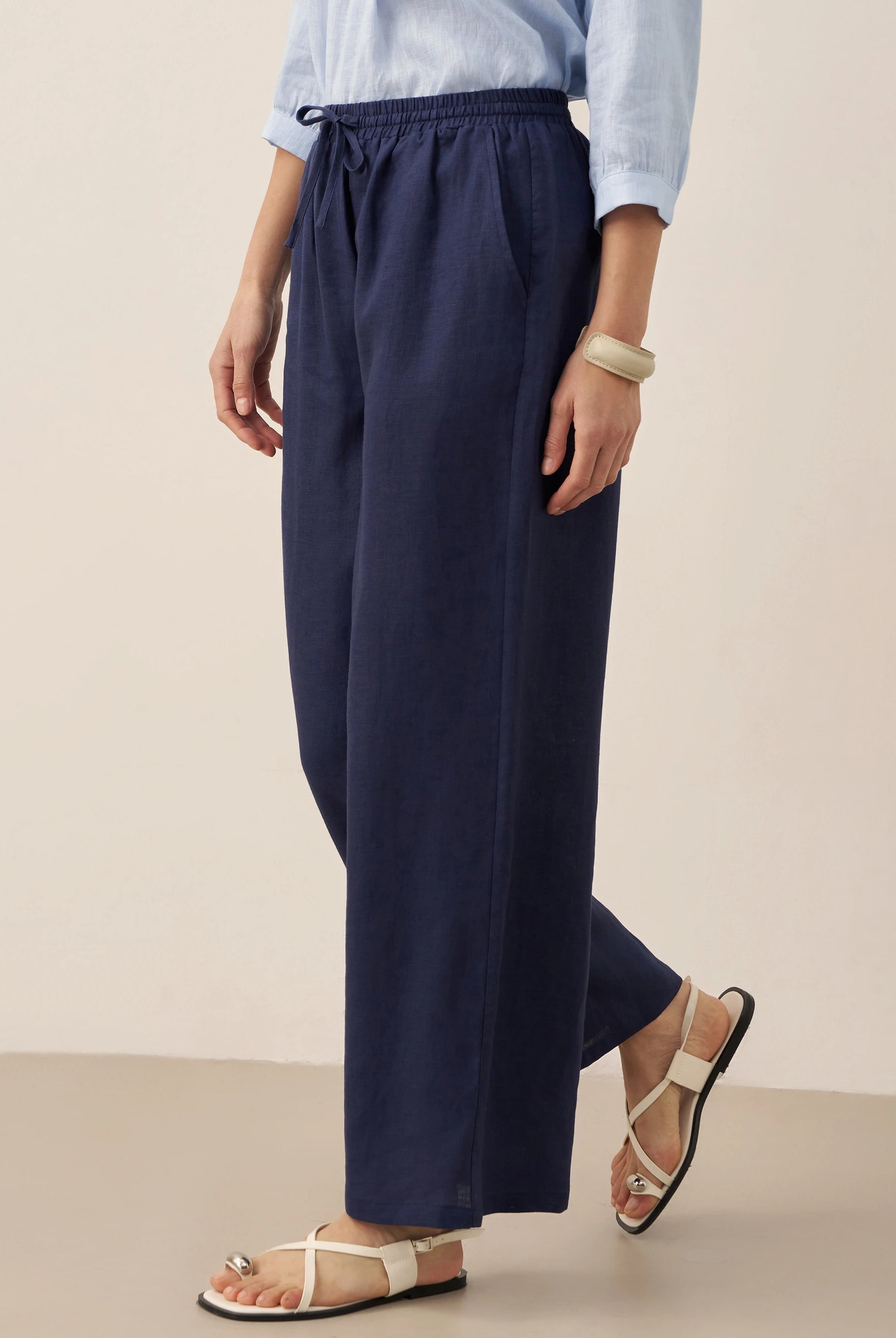 100% Linen Classic Pants LYON by LINTICO for women