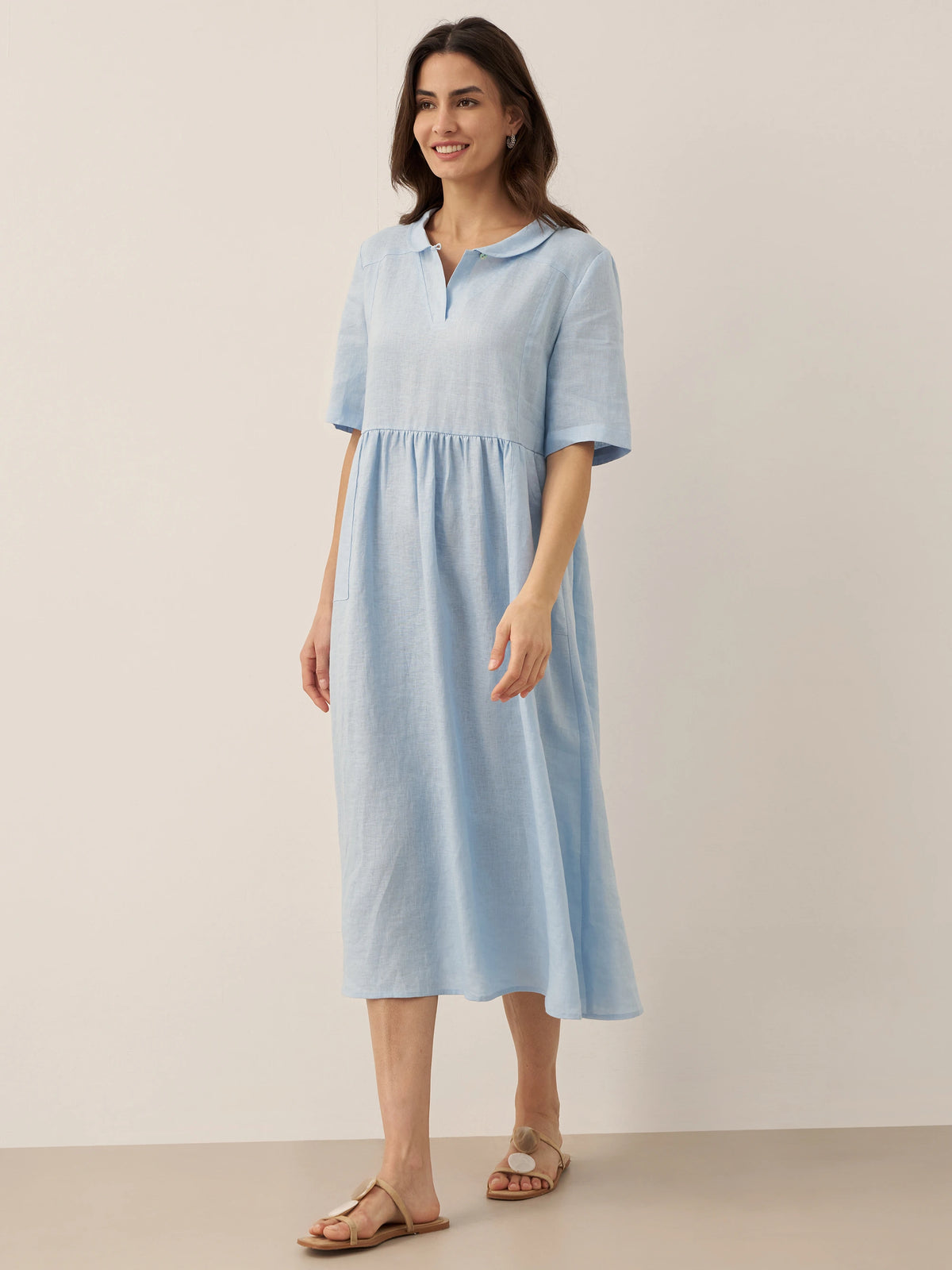 LINTICO women's linen outfit with maxi dress and midi dress