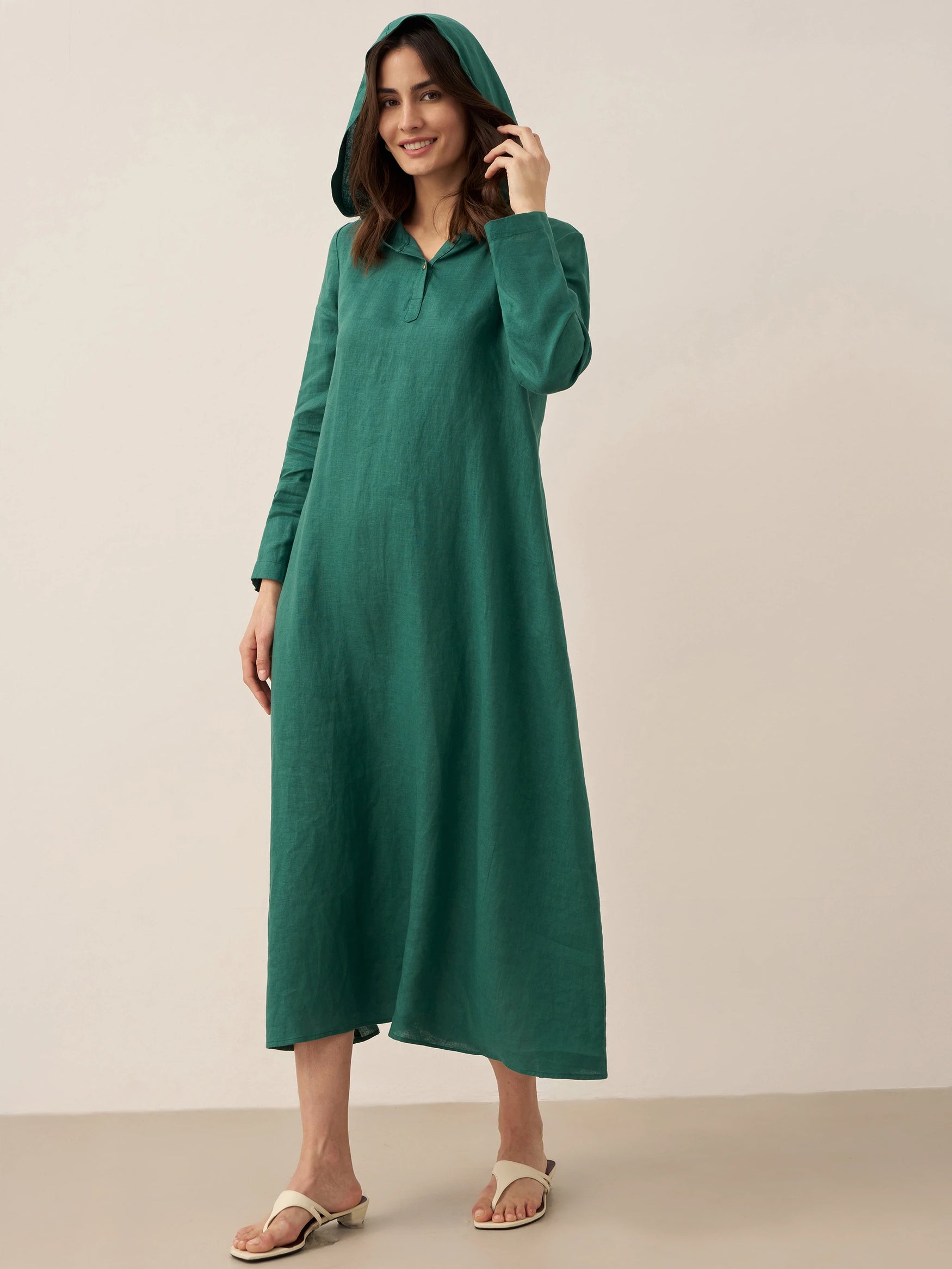 LINTICO women's linen outfit with maxi dress and midi dress