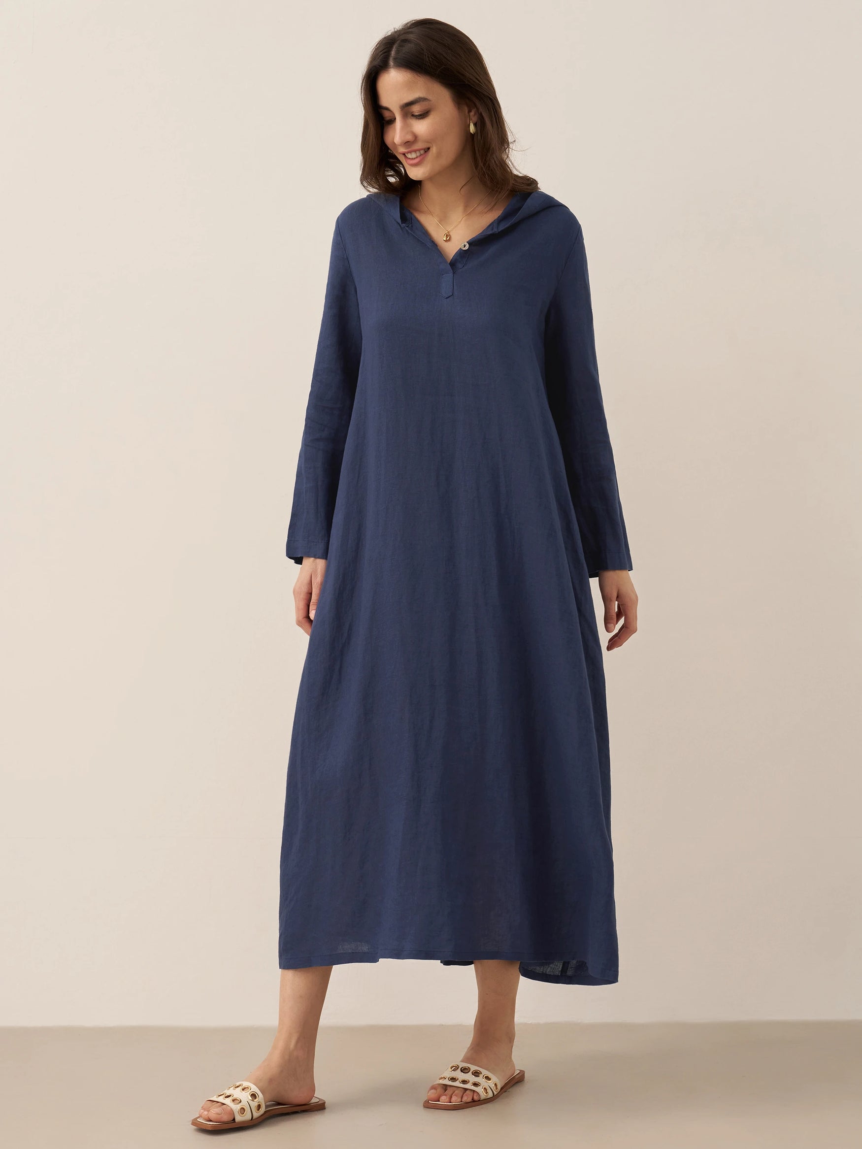 LINTICO women's linen outfit with maxi dress and midi dress