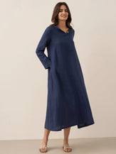 LINTICO women's linen outfit with maxi dress and midi dress