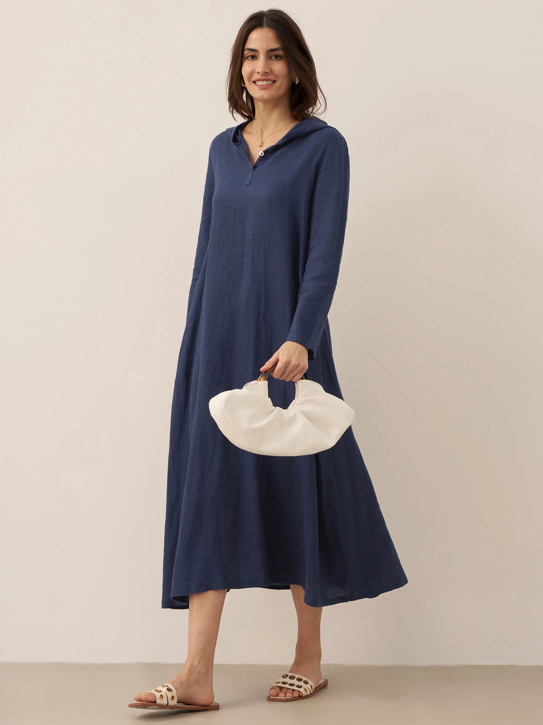 LINTICO women's linen outfit with maxi dress and midi dress