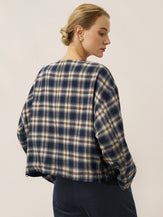 Tencel Linen Reversible Crew Neck Casual Jacket CHLOE by LINTICO for women