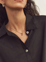 100% Linen Classic Collar Base Shirt JENNA - TOPS-Linen Button Down Shirts