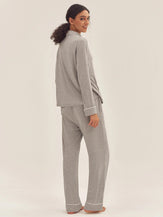 Long Sleeve Bamboo Viscose Pajama Set Adeline - LOUNGEWEAR-Bamboo Viscose PJS