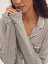 Long Sleeve Bamboo Viscose Pajama Set Adeline - LOUNGEWEAR-Bamboo Viscose PJS