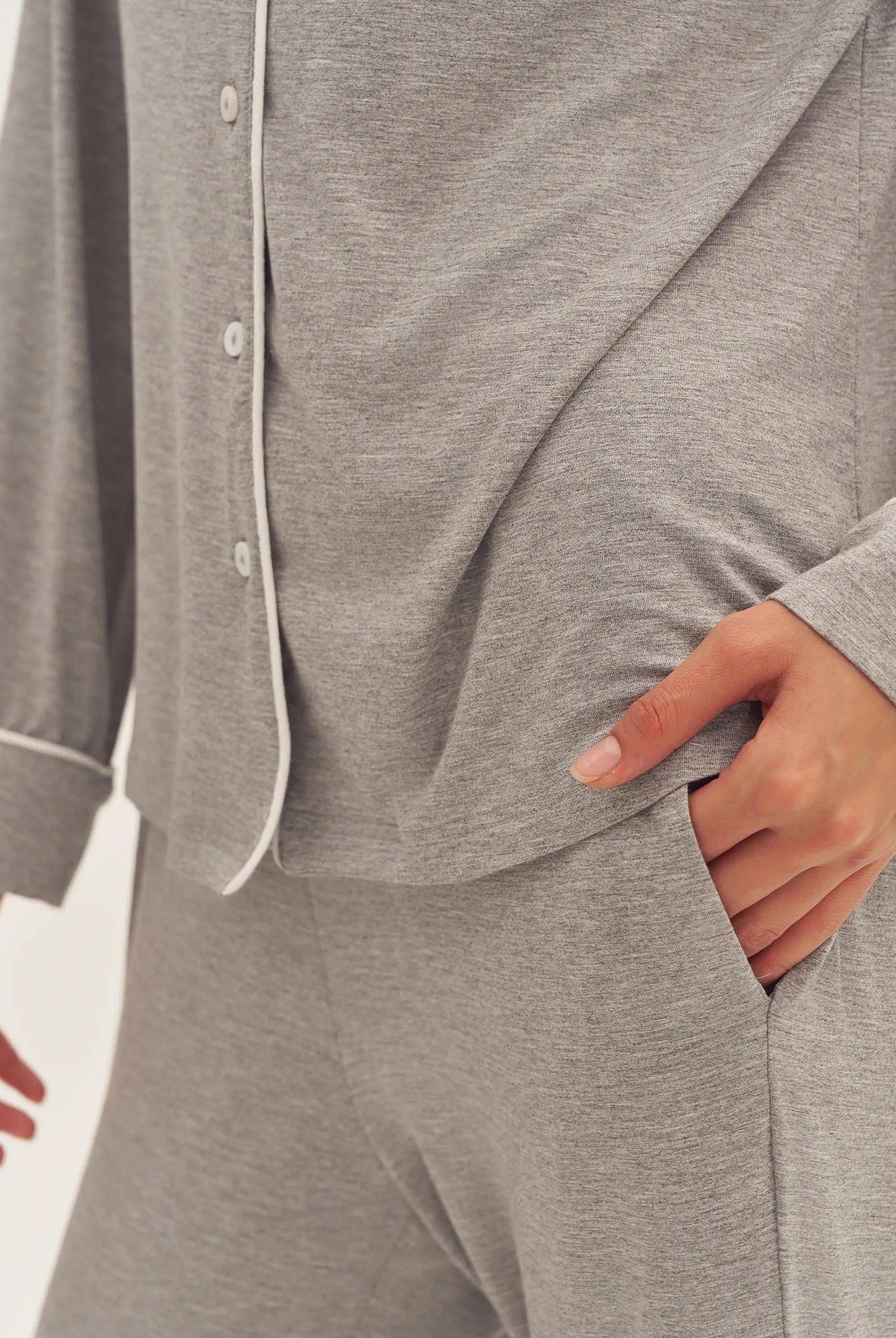 Long Sleeve Bamboo Pajama Set Adeline - LOUNGEWEAR-Bamboo PJS