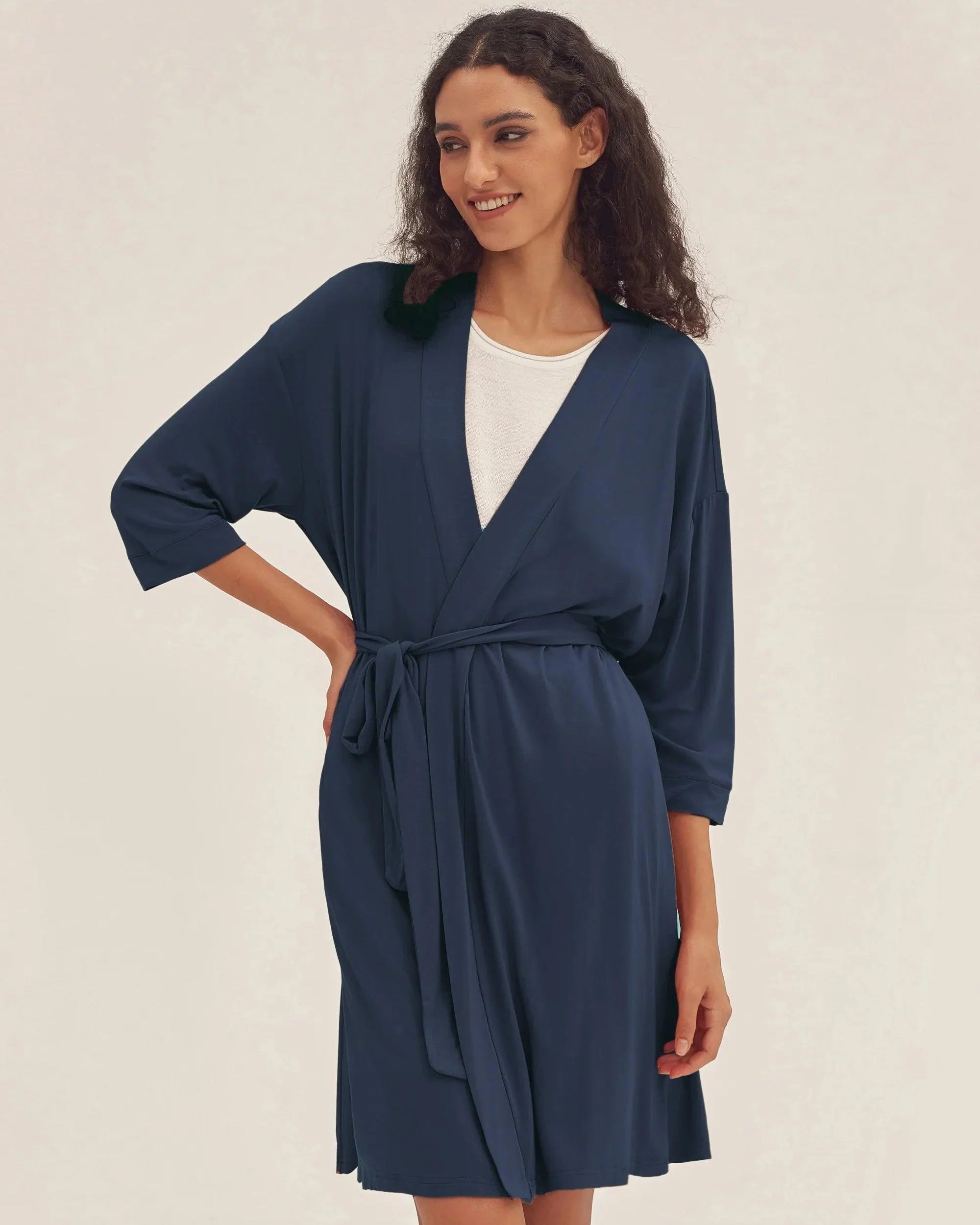 Bamboo Kimono Robe EVE - LOUNGEWEAR-Bamboo PJS