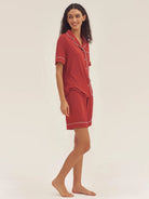 Short Sleeve Bamboo Pajama Set ODESSA - LOUNGEWEAR-Bamboo PJS
