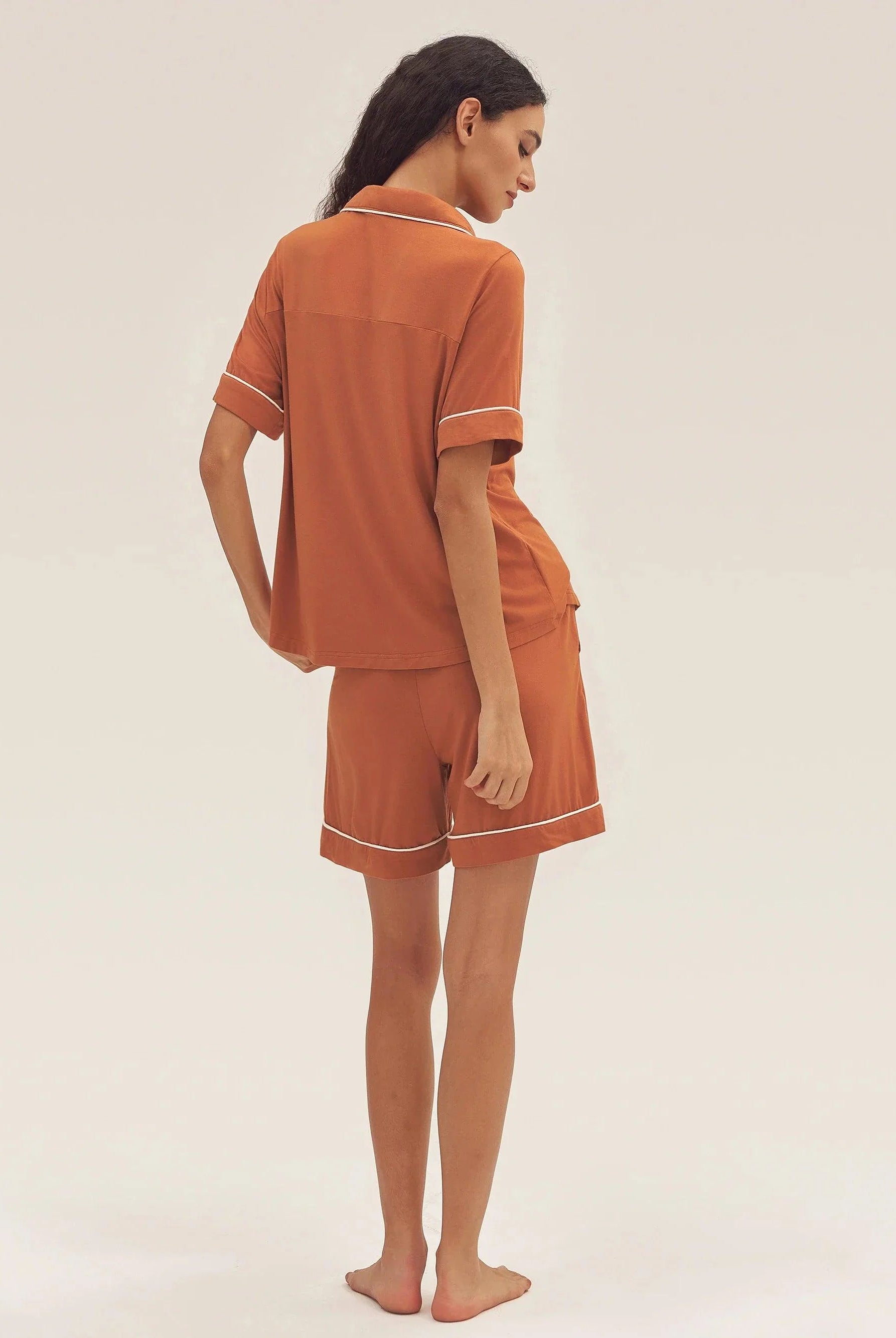 Short Sleeve Bamboo Pajama Set ODESSA - LOUNGEWEAR-Bamboo PJS