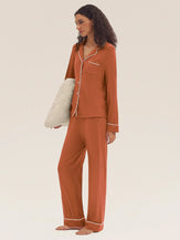 Long Sleeve Bamboo Viscose Pajama Set Adeline - LOUNGEWEAR-Bamboo Viscose PJS