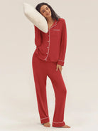Long Sleeve Bamboo Pajama Set Adeline - LOUNGEWEAR-Bamboo PJS