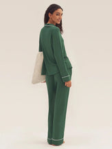 Long Sleeve Bamboo Viscose Pajama Set Adeline - LOUNGEWEAR-Bamboo Viscose PJS