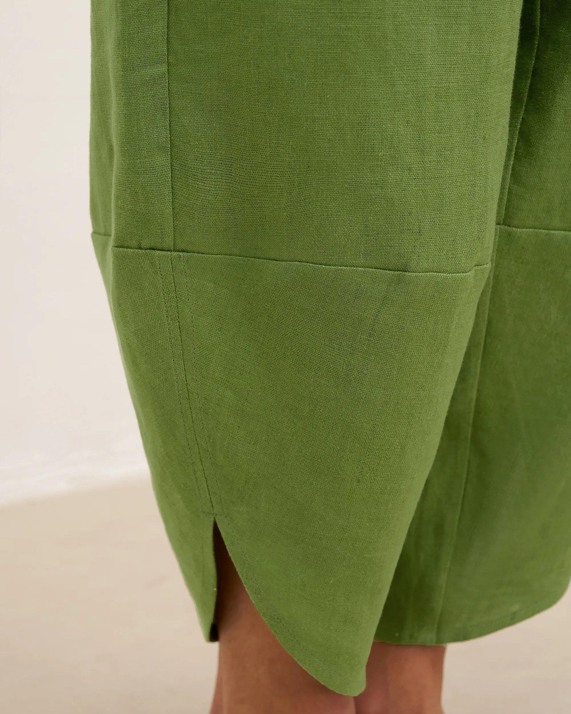 100% Linen Petal-Hem Trousers with Elastic Waist LIV - BOTTOMS-Linen Pants