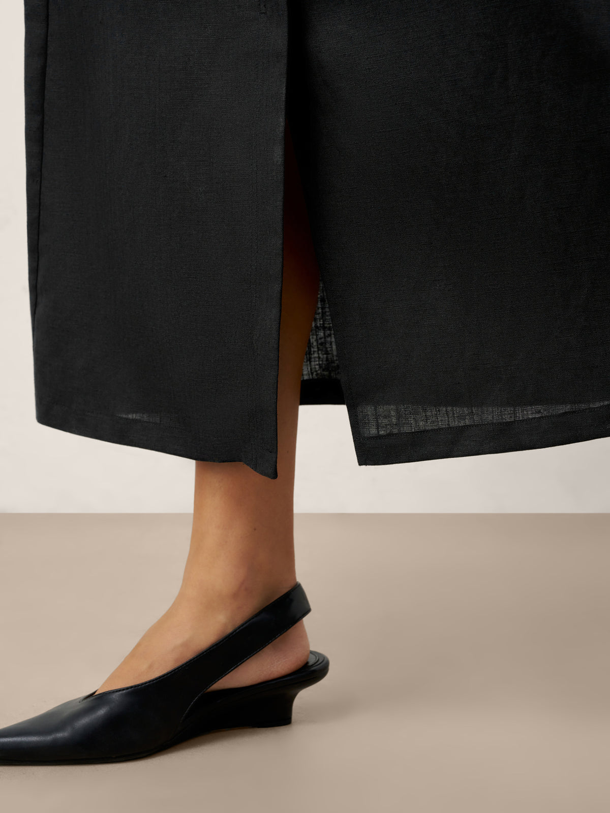 Linen-Lyocell Patch Pocket Placket Skirt LYRA by LINTICO for women