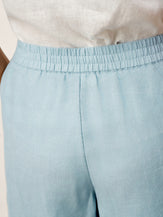 100% Linen Sculpted Pleat Elasticated Back Relaxed Pants VERIDIANA by LINTICO for women