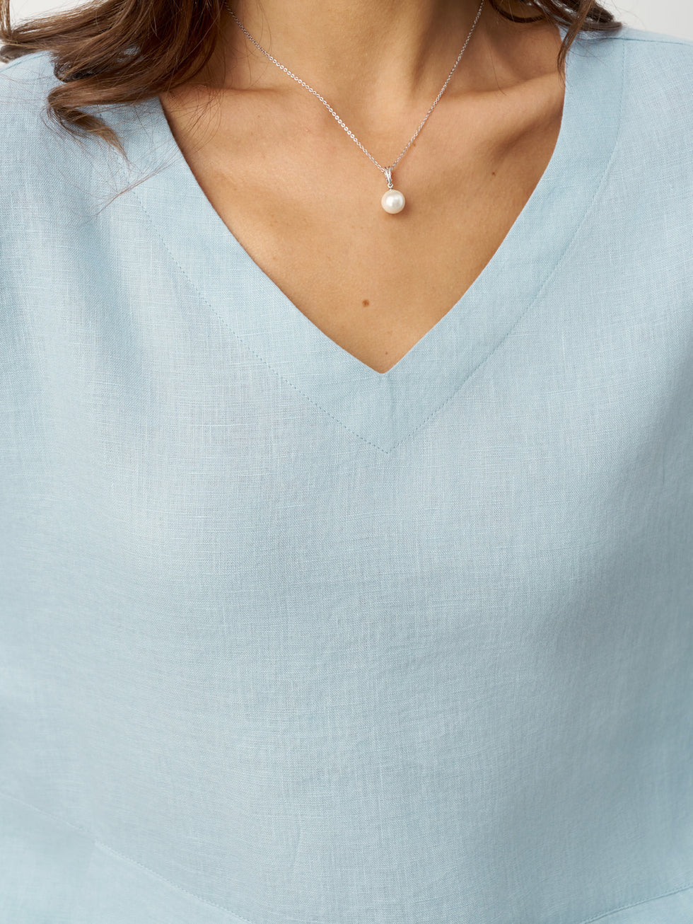 100% Linen Drop Shoulder Asymmetric Layered Hem Overtop VIOLA by LINTICO for women